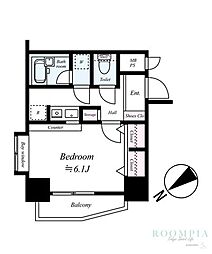 日神パレステージ三軒茶屋2 1Kの間取図画像
