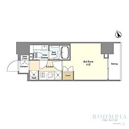 ベラスウィータ戸越 1Kの間取図画像