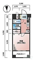 OLIO早稲田 1Kの間取図画像