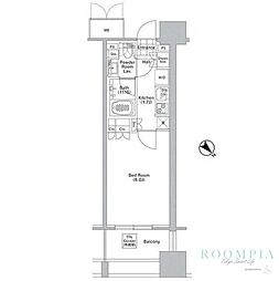 コンフォリア渋谷ウエスト 1Kの間取図画像