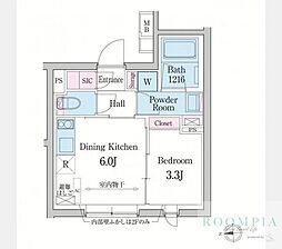 デュオメゾン渋谷 1DKの間取図画像
