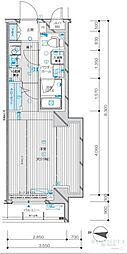 メインステージ千歳船橋 1Kの間取図画像