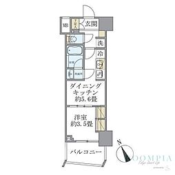 Soleado早稲田 1DKの間取図画像