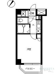 スカイコート代々木 1Kの間取図画像