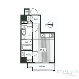 アーバイル三軒茶屋 ワンルームの間取図画像