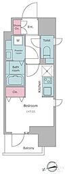 レジディア大森2 ワンルームの間取図画像