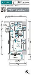 メインステージ新小岩 1Kの間取図画像