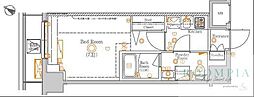 ラフィスタ新小岩 1Kの間取図画像