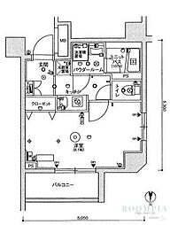 スカイコート中野沼袋 1Kの間取図画像