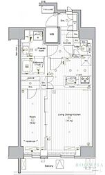 PREMIUMCUBEG後楽園 1LDKの間取図画像