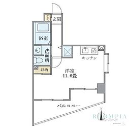 ドミール平和台 ワンルームの間取図画像