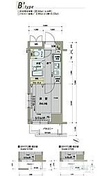 メインステージ西新宿 1Kの間取図画像