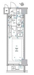 アンベリール亀戸パーク 1Kの間取図画像