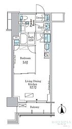 パークアクシス新宿百人町 1LDKの間取図画像