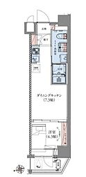 CREATIF蔵前 1DKの間取図画像