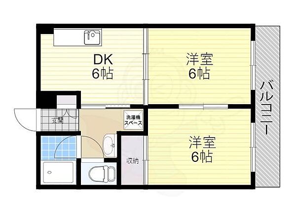 カルム緑地公園2 ｜大阪府豊中市西泉丘２丁目(賃貸マンション2DK・3階・35.00㎡)の写真 その2