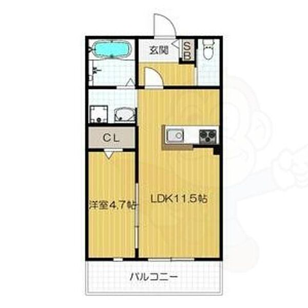 Your Maison Chi・Kanon ｜大阪府豊中市柴原町３丁目(賃貸アパート1LDK・1階・42.26㎡)の写真 その2