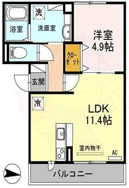 サウスエスペランサ ｜兵庫県川西市南花屋敷４丁目(賃貸アパート1LDK・3階・40.68㎡)の写真 その2