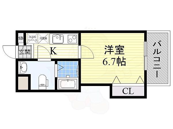 ラグゼ豊津 ｜大阪府吹田市豊津町(賃貸マンション1K・4階・21.95㎡)の写真 その2