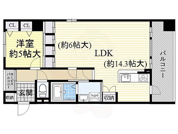 クロツヴィア桜塚 ｜大阪府豊中市北桜塚３丁目(賃貸マンション1LDK・2階・62.54㎡)の写真 その2