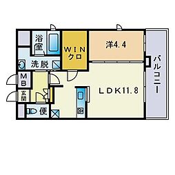 ラウレア・ティキ 1LDKの間取図画像