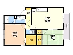 セジュール諸岡 2LDKの間取図画像