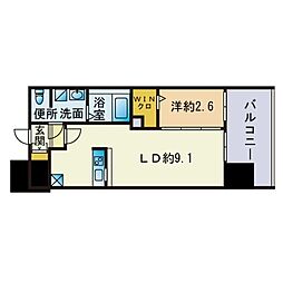 グランフォーレ博多駅東プレミア 1LDKの間取図画像