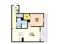 シャーメゾンマーレ竹下 1LDKの間取図画像