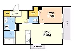 シャーメゾンマーレ竹下 1LDKの間取図画像