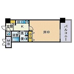 HF博多東レジデンス 1Kの間取図画像