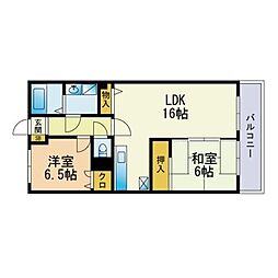 シックス板付 2LDKの間取図画像