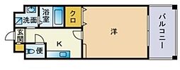 レジディア博多2 1Kの間取図画像