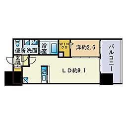 グランフォーレ博多駅東プレミア 1LDKの間取図画像