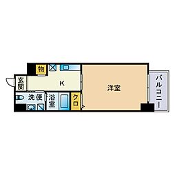 レジデンシャルヒルズ博多南 1Kの間取図画像