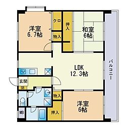 ルミエール博多 3LDKの間取図画像
