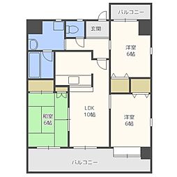 シャトーポルテ 3LDKの間取図画像
