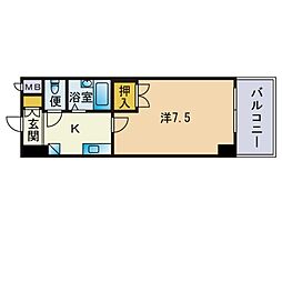アクアサイドGEN 1Kの間取図画像