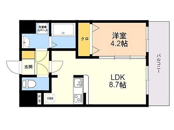 カルム空港南 805｜福岡県福岡市博多区半道橋１丁目(賃貸マンション1LDK・8階・32.16㎡)の写真 その2