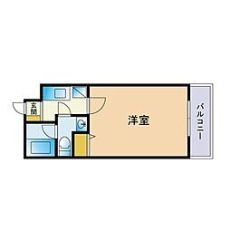 ピュアドーム博多21 1Kの間取図画像