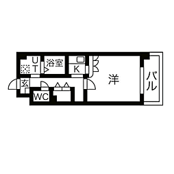 サムティ筥崎宮前 1Kの間取図画像