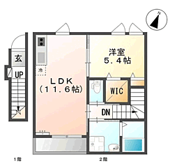 グランベルコート 1LDKの間取図画像