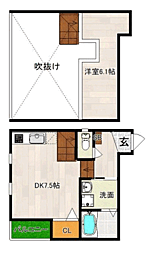 レガーロ花見南 1DKの間取図画像