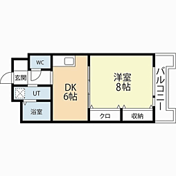 アヴァン・ギャルド21 1DKの間取図画像