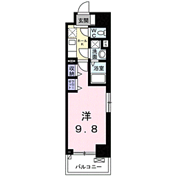 FLレジデンス1 1Kの間取図画像