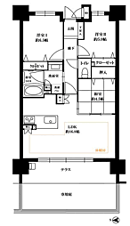 オーヴィジョン香椎浜ザ・シティ 3LDKの間取図画像