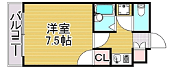 フェニックス原田ビルβ 1Kの間取図画像