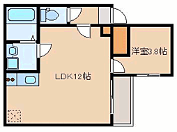 TALATTA箱崎 1LDKの間取図画像