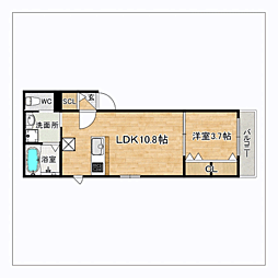OAKVILLAMAISON SHIMOBARU NORTH 1LDKの間取図画像