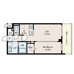 S-RESIDENCE名島 1LDKの間取図画像