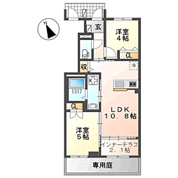 イルミフェイト 2LDKの間取図画像